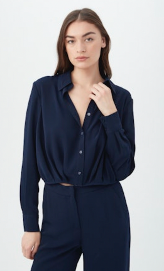 Renlee Shirt in Indigo by Trina Turk