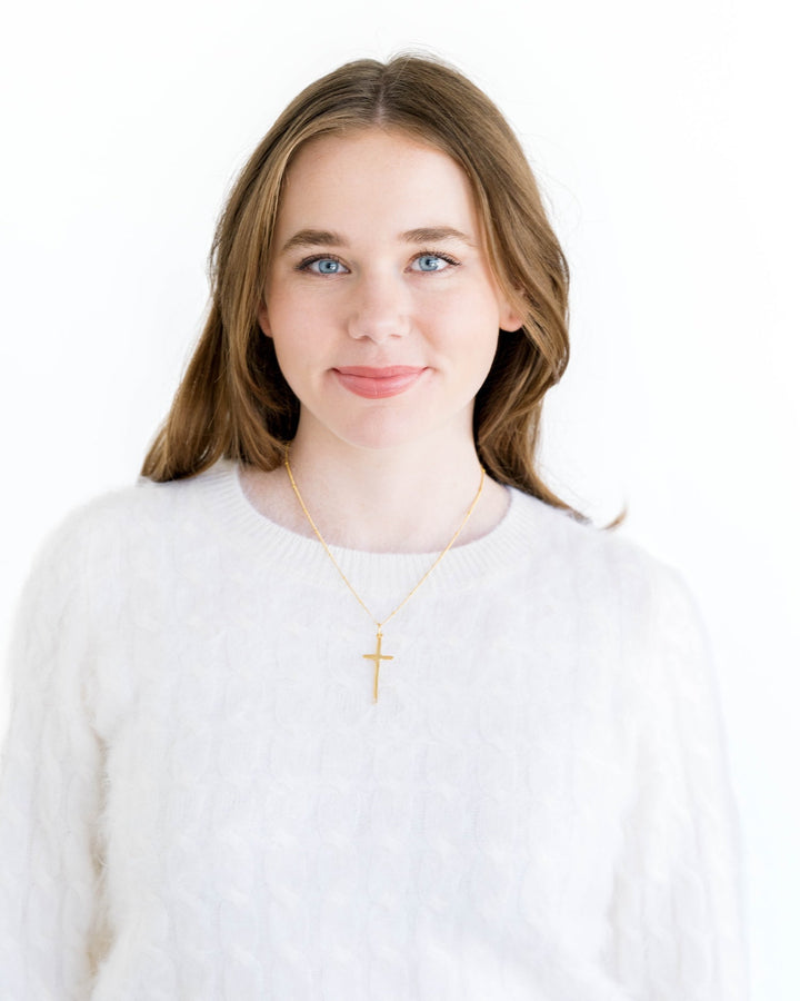 Susan Shaw Dainty Elongated Cross Necklace