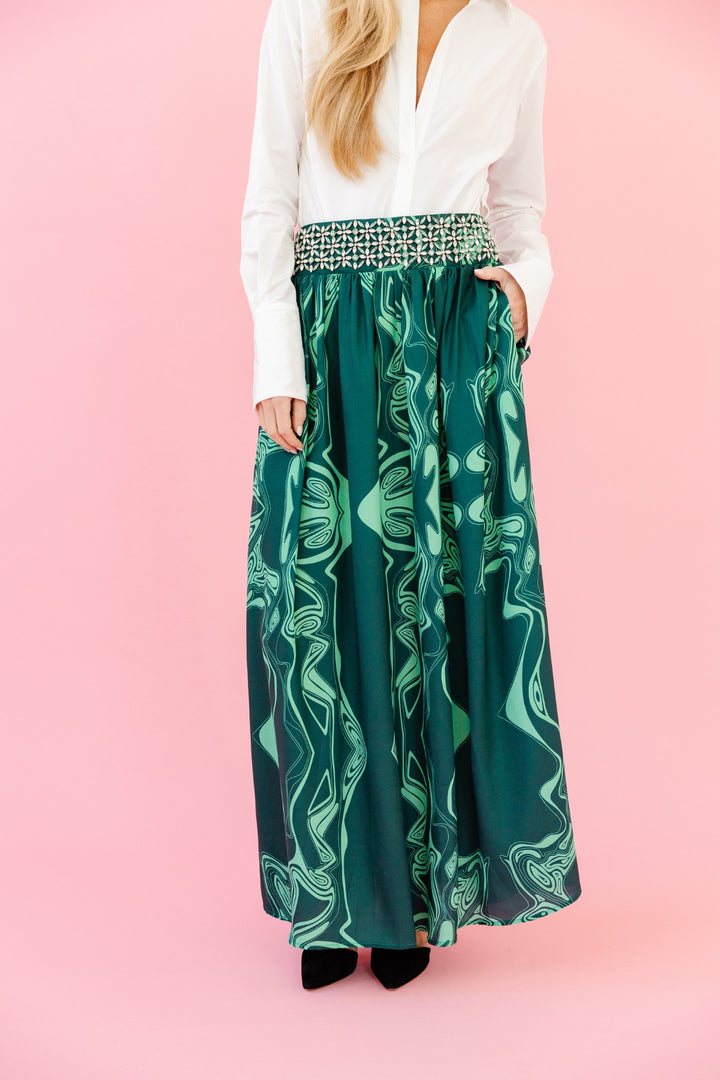 Sheridan French Lillian Skirt in Emerald Marble