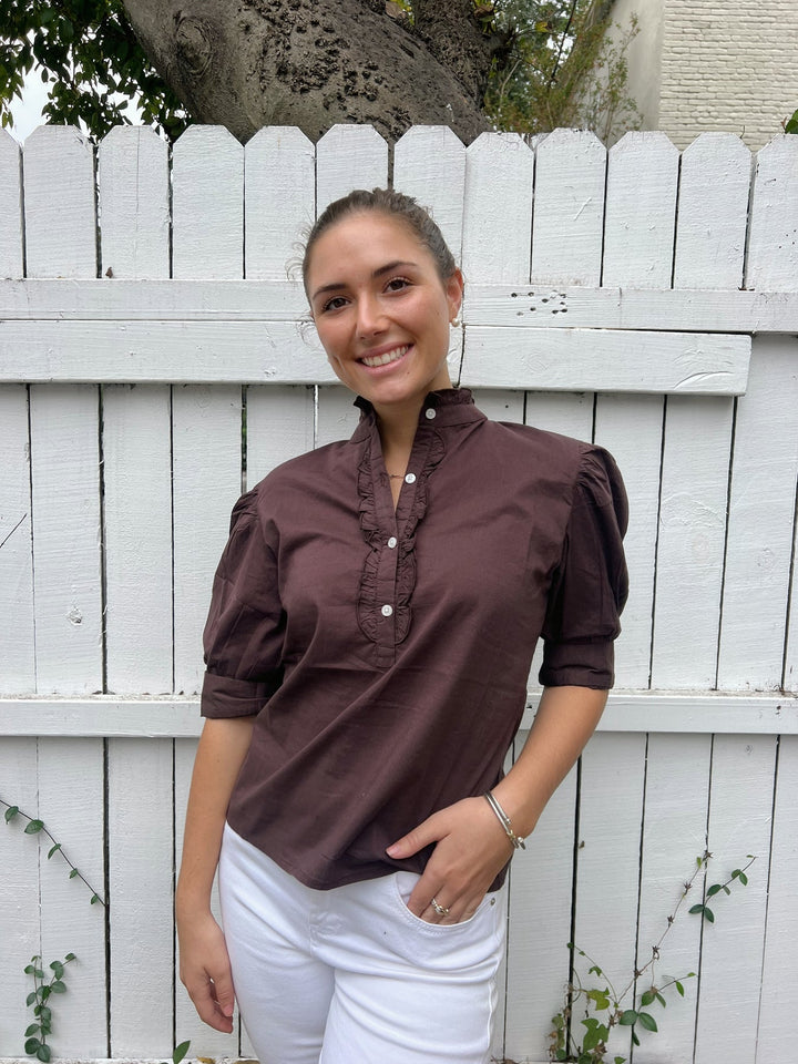 Madison Matthews Lauren Shirt Brown