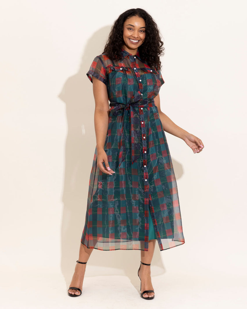 Rachel Dress in Holiday Plaid by Alden Adair Catherine Campbell Rachel Dress in Holiday Plaid by Alden Adair Catherine Campbell