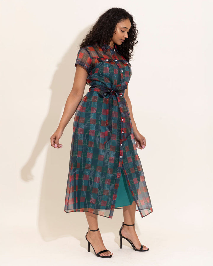 Rachel Dress in Holiday Plaid by Alden Adair