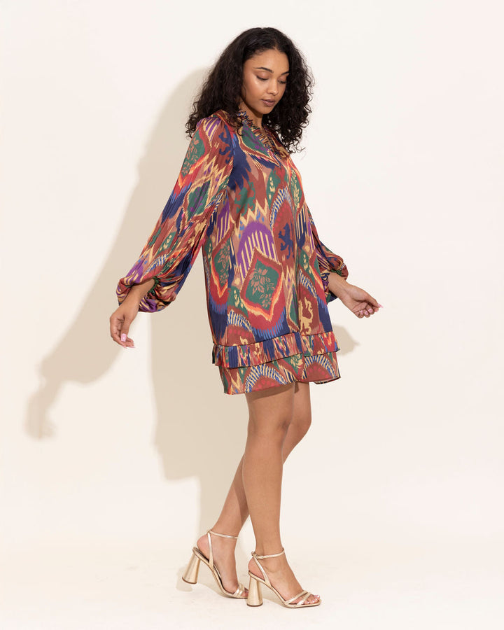 Liza Dress in Royal Ikat by Alden Adair