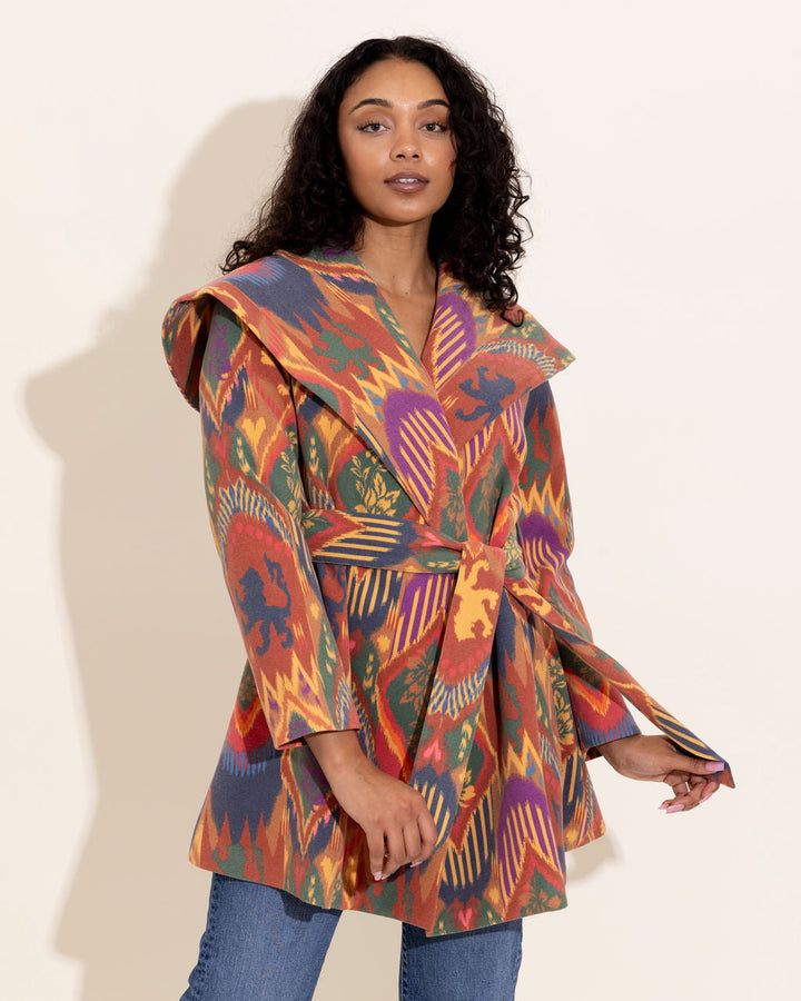 Beth Coat in Royal Ikat by Alden Adair