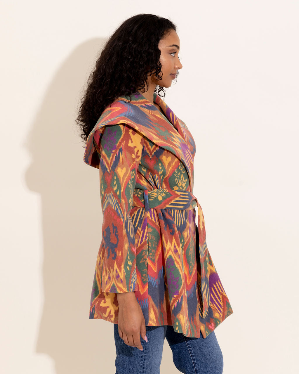 Beth Coat in Royal Ikat by Alden Adair