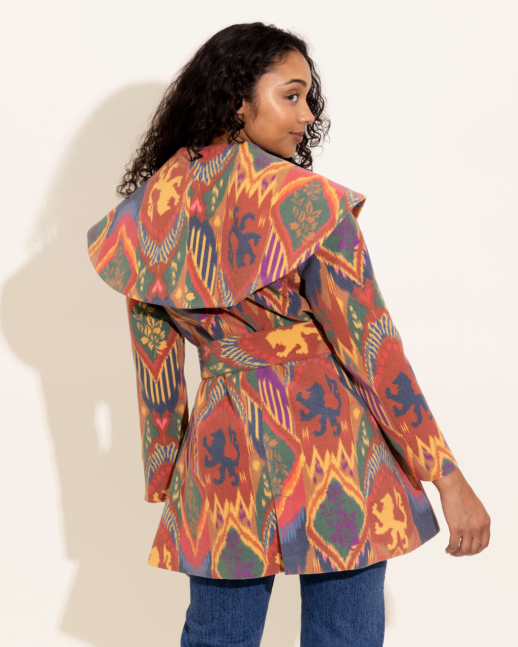 Beth Coat in Royal Ikat by Alden Adair