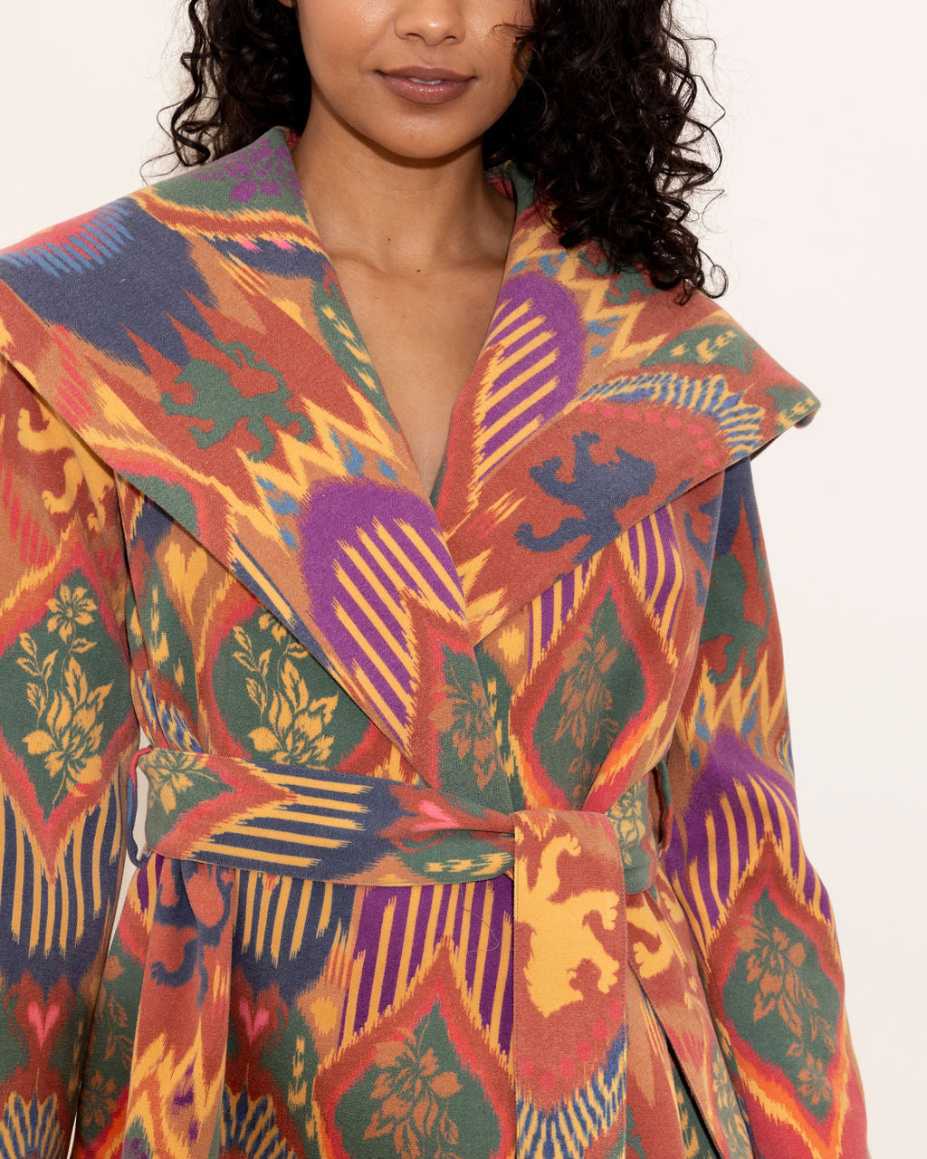 Beth Coat in Royal Ikat by Alden Adair