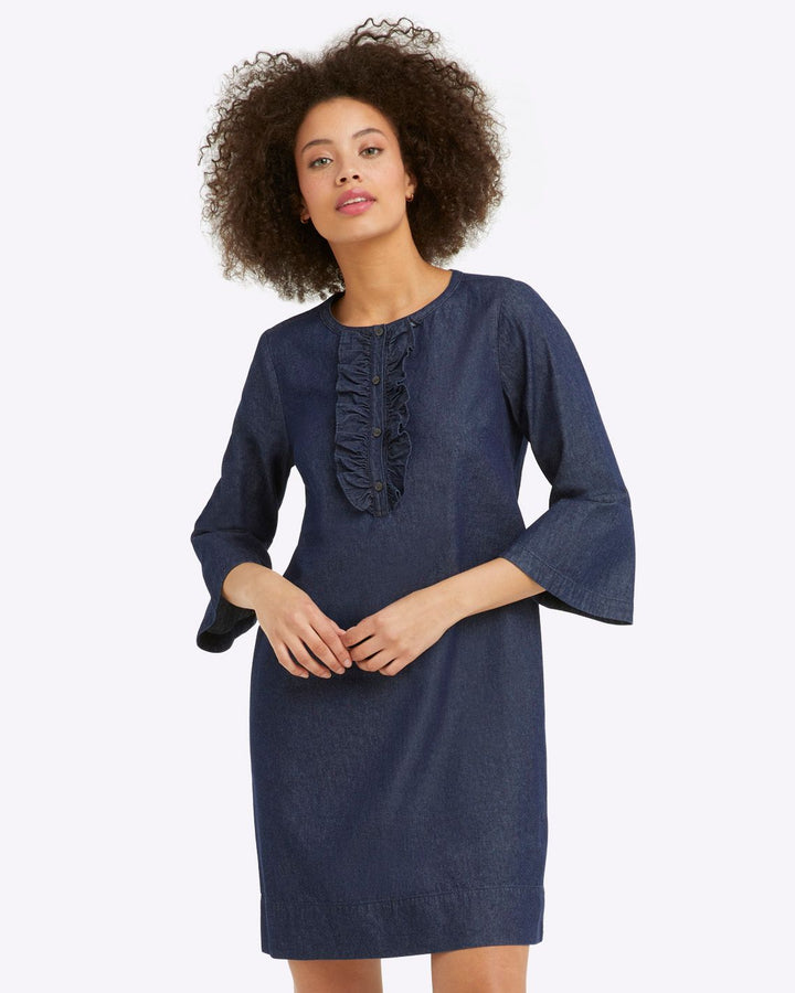 Draper James Chambray Ruffle Shift Dress