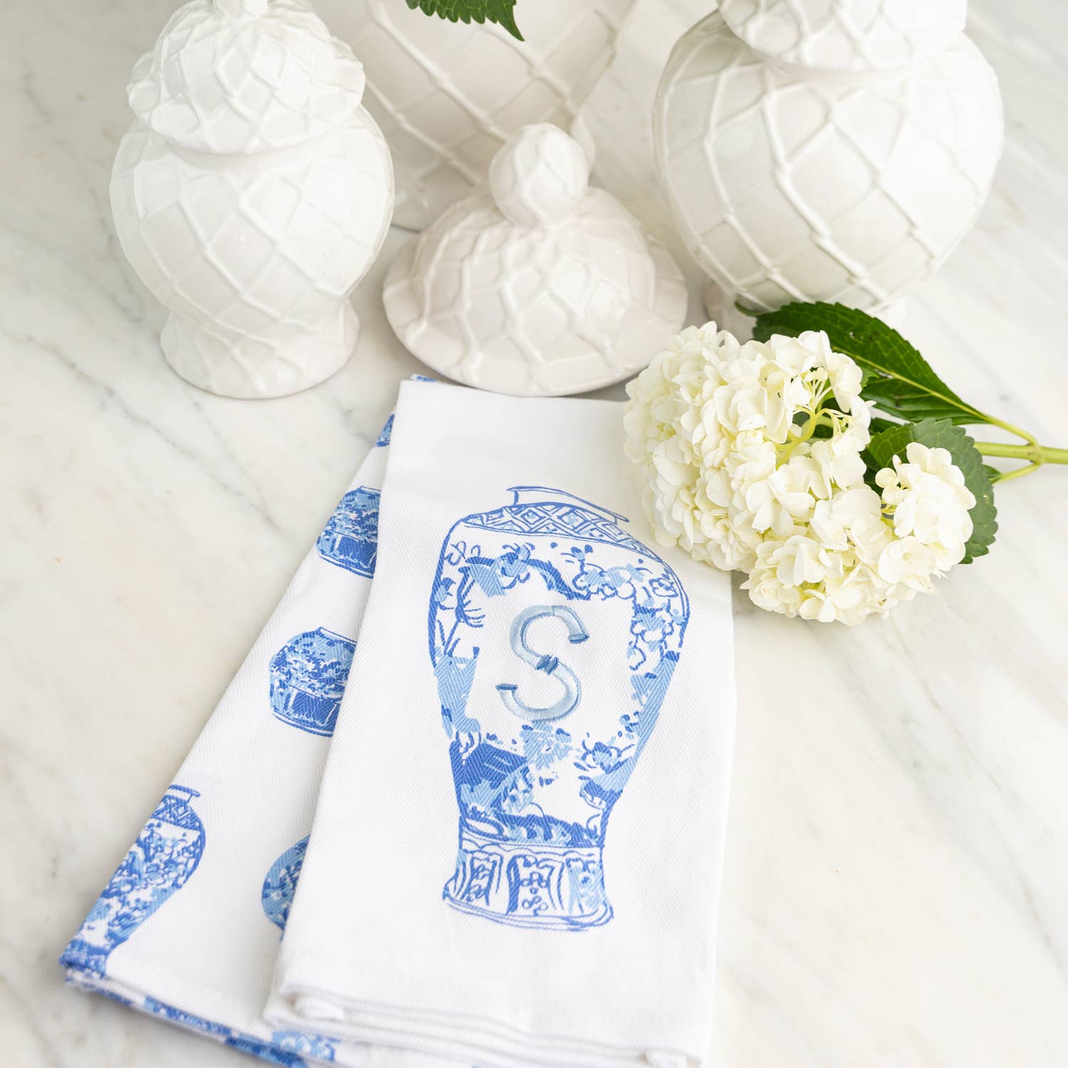 Ginger Jar Initial Kitchen Towel Set