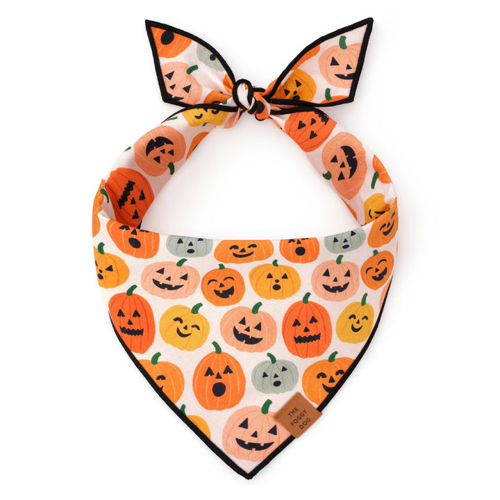 Jack-o’-Lanterns Reversible Halloween Dog Bandana