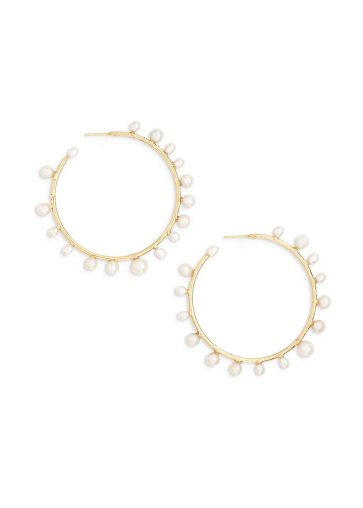 Ever Alice Pearl Hoops | Large