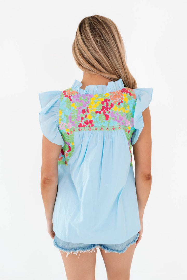 The Posie Ruffle Neck Top by J. Marie