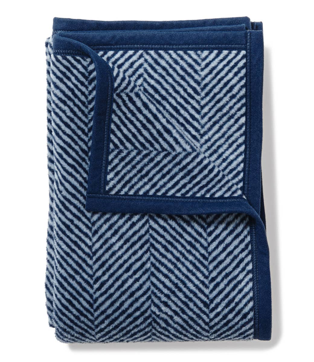 ChappyWrap Harborview Herringbone Navy Blanket