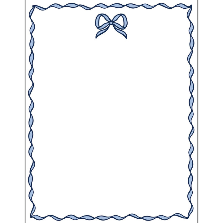 4.25 x 5.5 Blue Bow Scallop Notepad