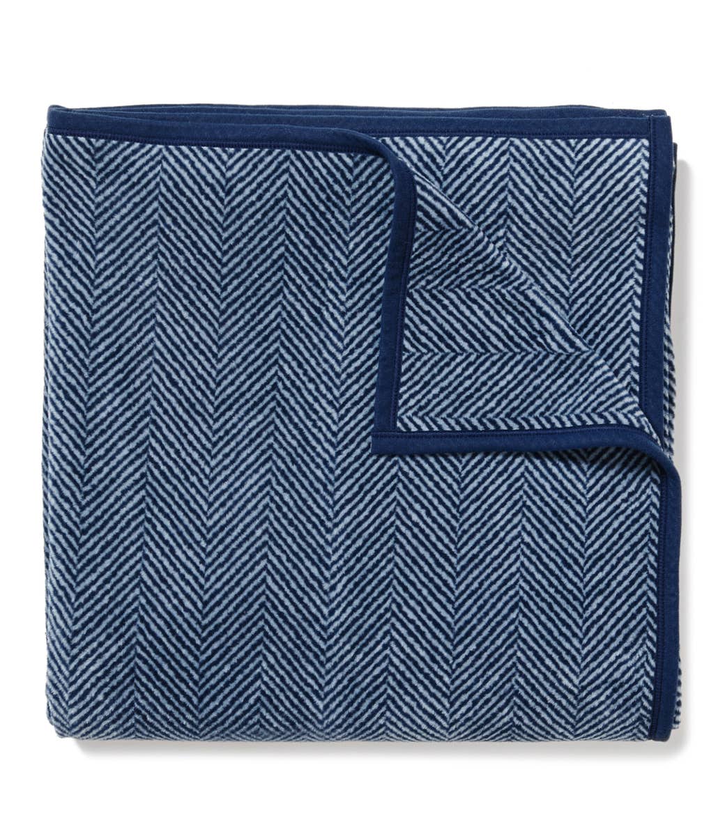 ChappyWrap Harborview Herringbone Navy Blanket