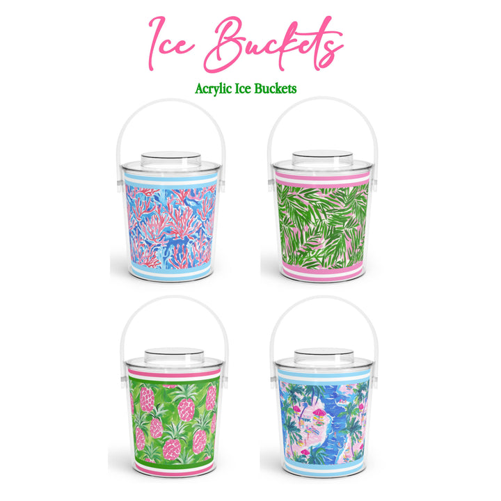 Pink and Green Ice Bucket - Garden Party Resort by Peachy Pendants