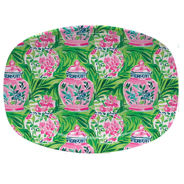 Garden Party Platter in Pink and Green; DecoWare