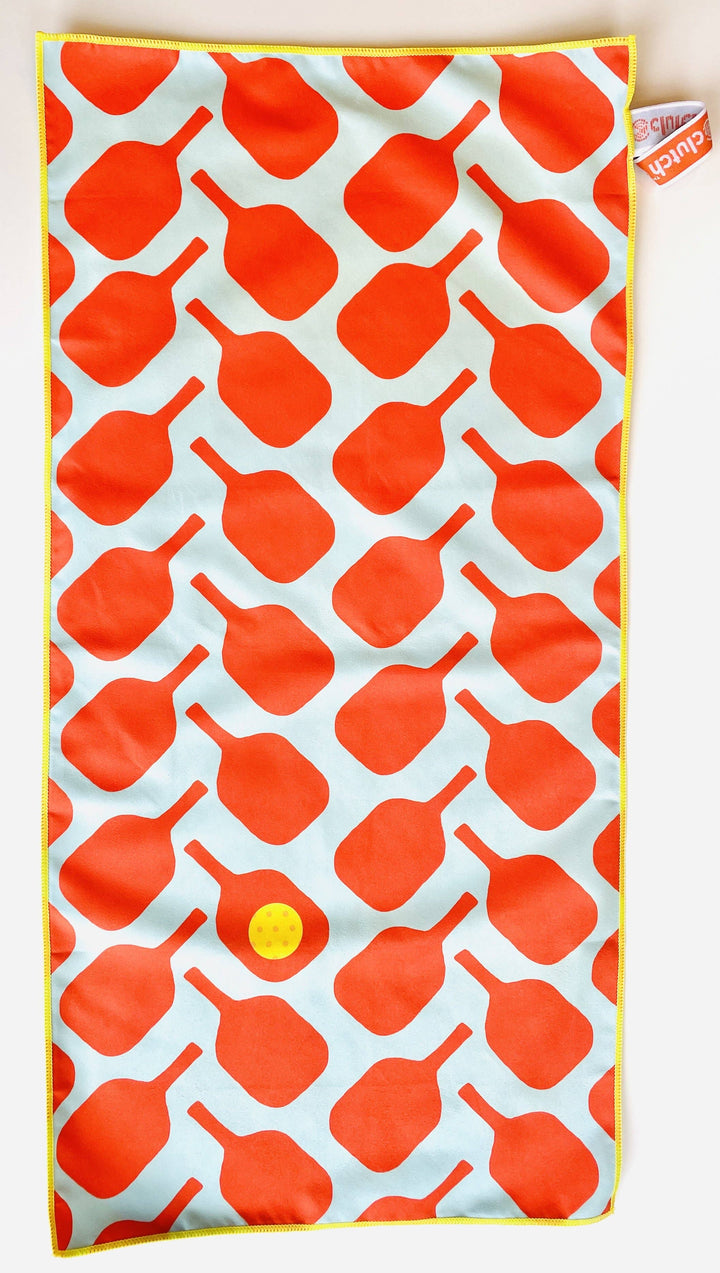 Pickleball Towel, Orange and Blue