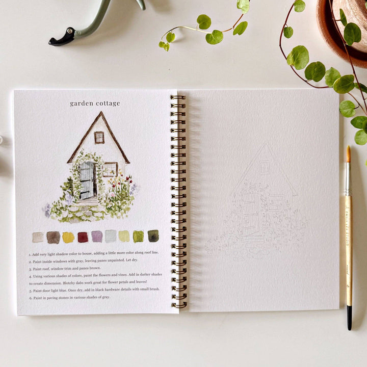 Garden watercolor workbook by Emily Lex