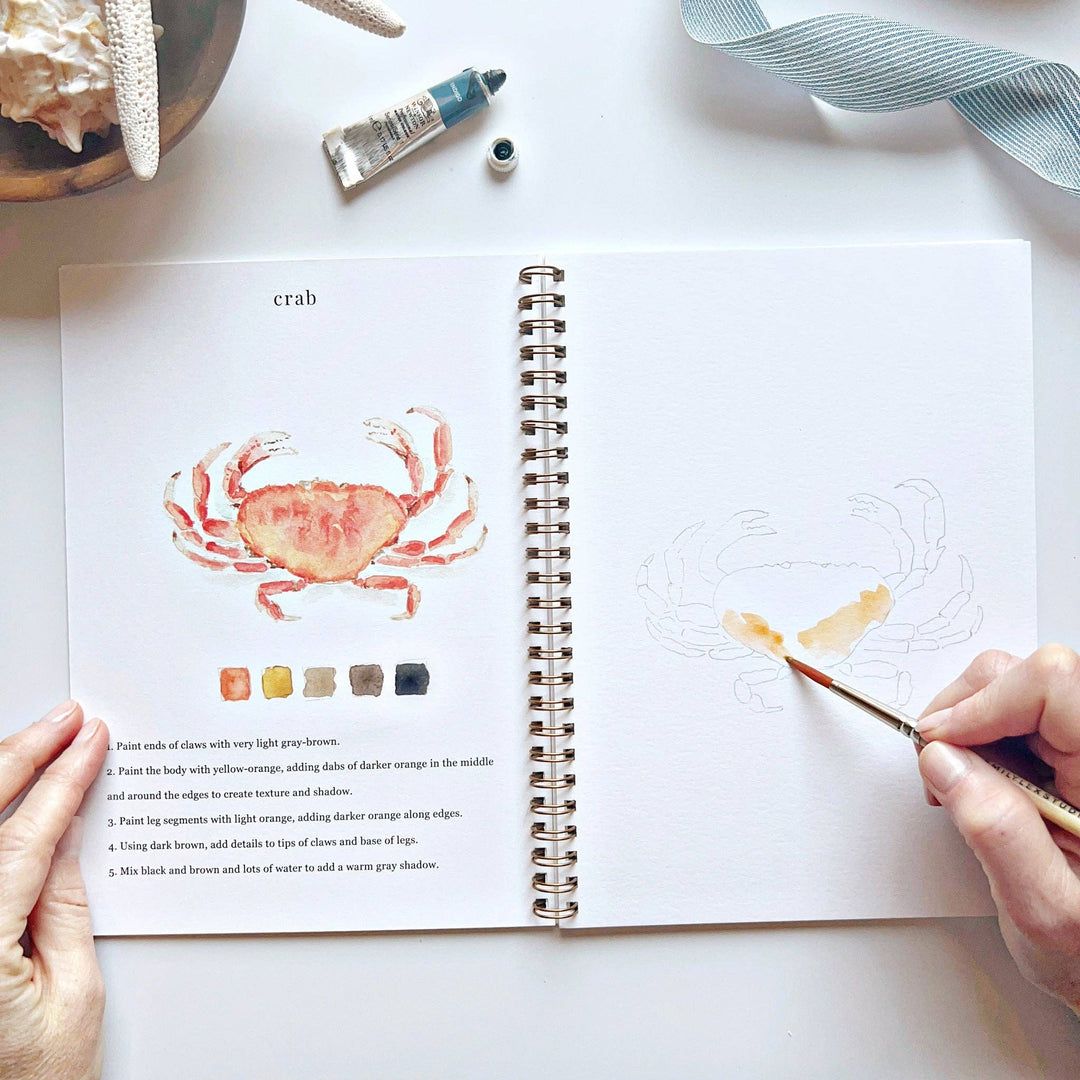 Seaside watercolor workbook by Emily Lex