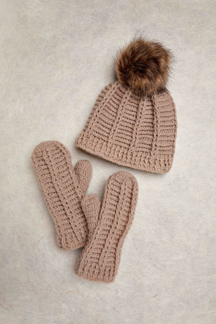 Brecken Tan Crochet Beanie by Many Hands