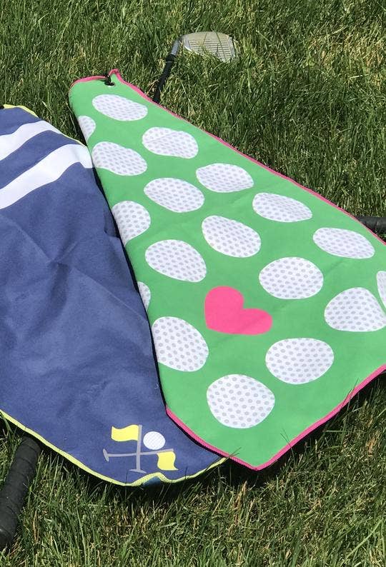 Golf Towels W Grommet & Carabiner, Love Golf