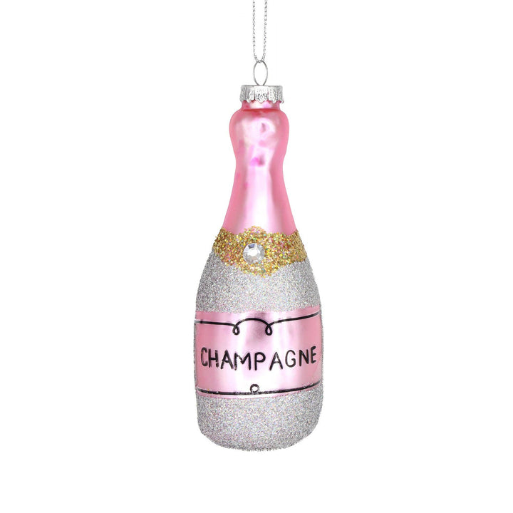 Christmas Ornaments Glass Handmade Pink Champagne