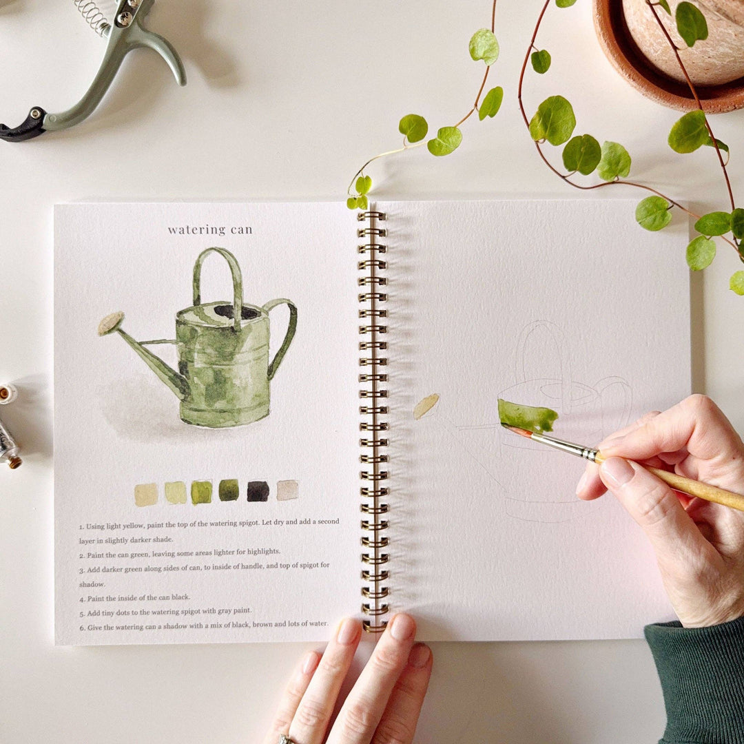 Garden watercolor workbook by Emily Lex