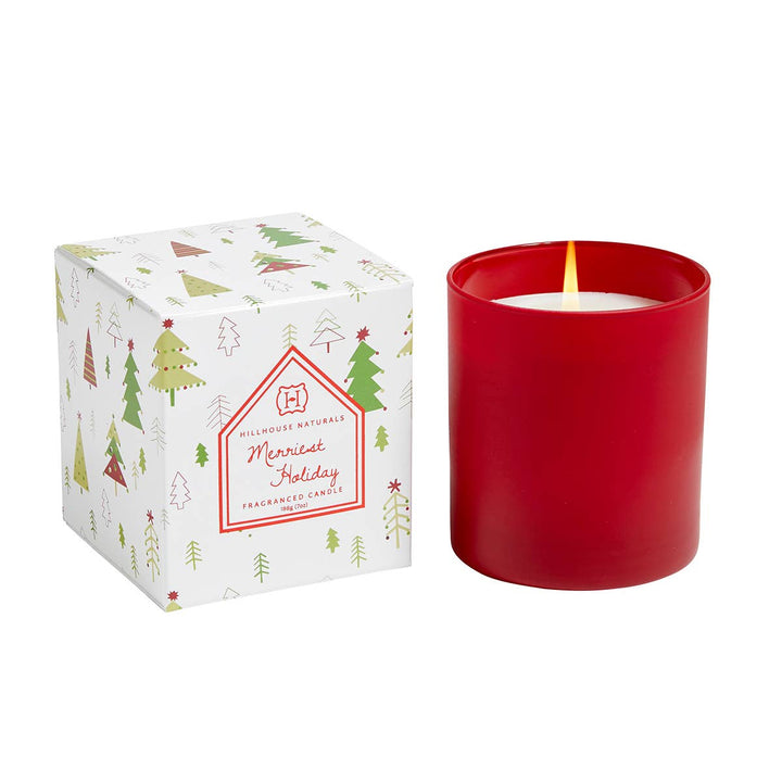 Merriest Holiday Candle In Red Glass 7oz. Ctn.6