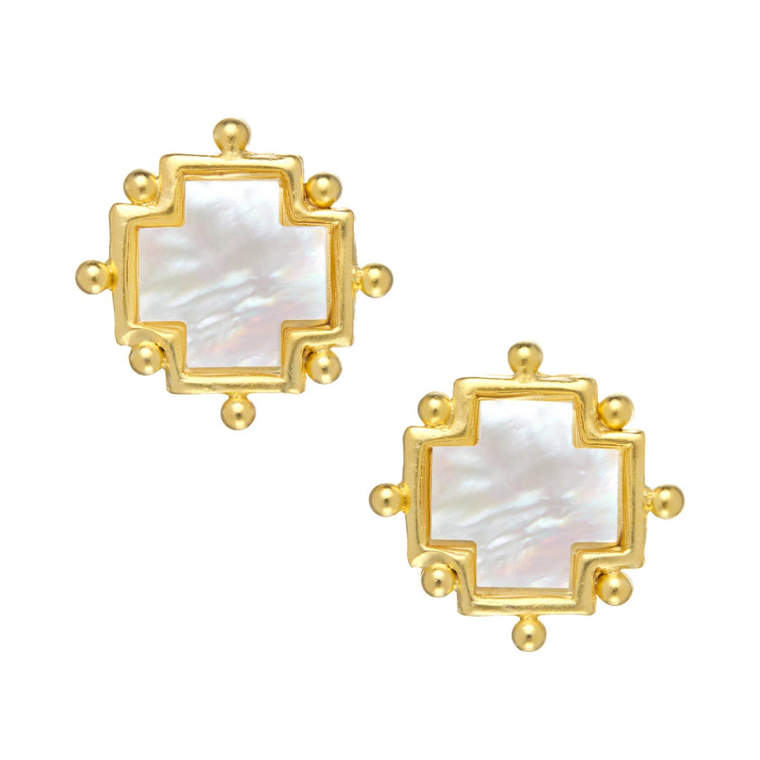 Susan Shaw Mother of Pearl Cross Studs