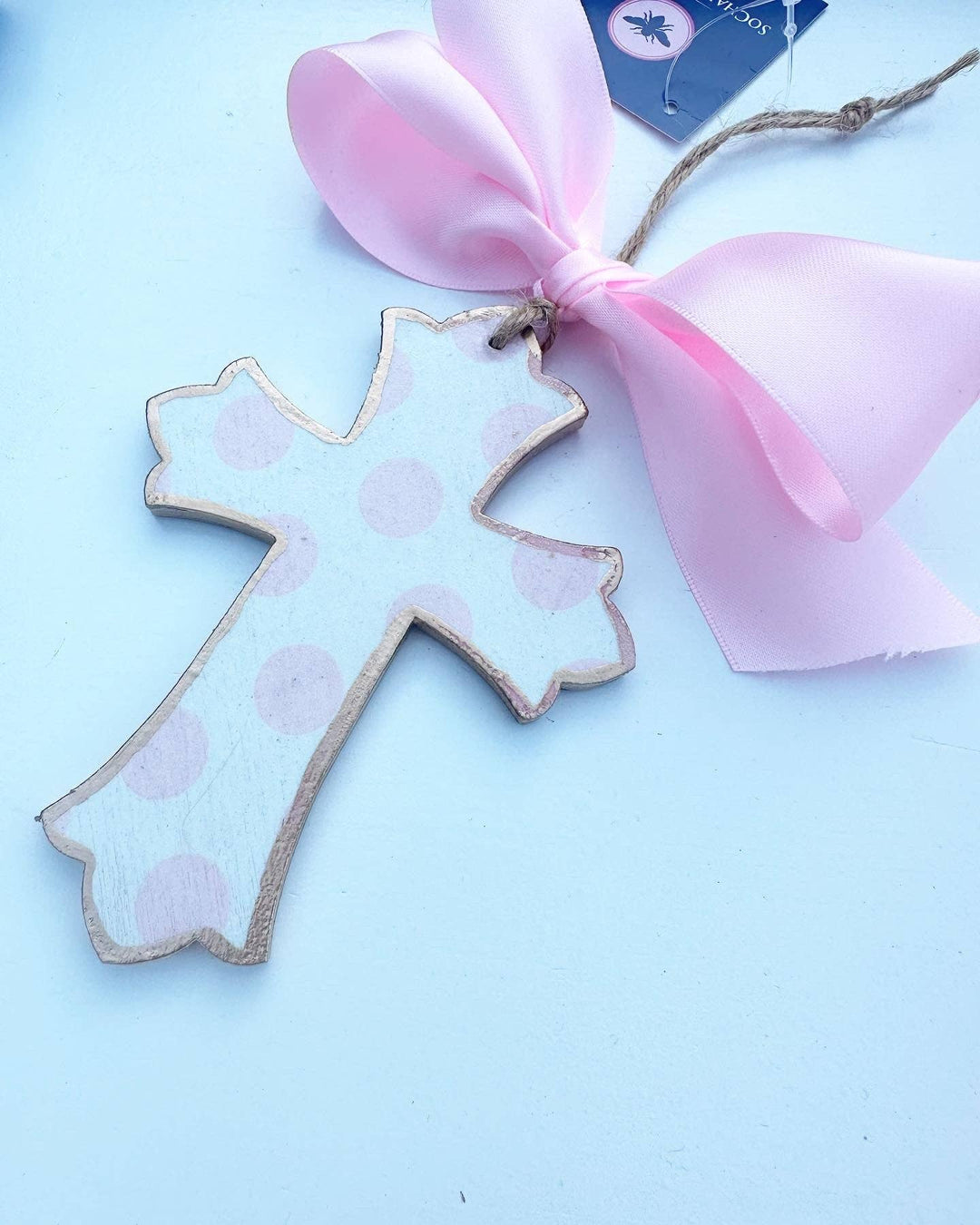 Cross Ornaments: Blue Check