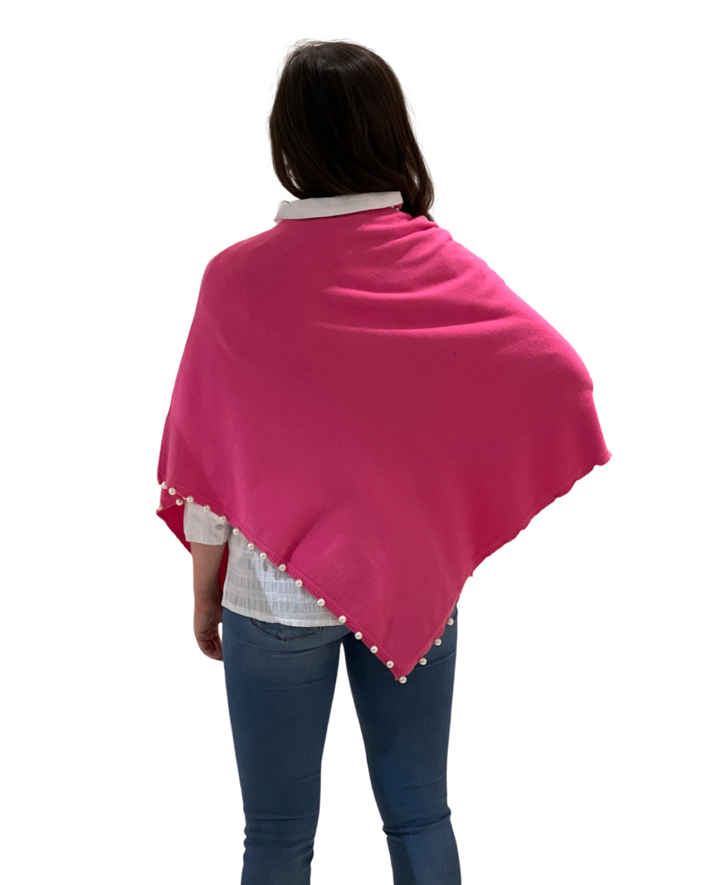 The	Peyton Pearl Poncho in Hot Pink