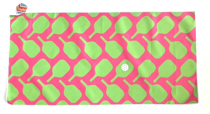 Green & Pink Pickleball Towel