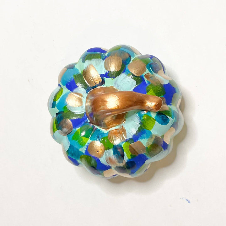 Jessica Reynolds Art Blue Green Abstract Pumpkin