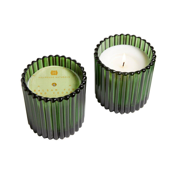 Balsam Fir & Cedar Candle In Green Glass 7oz  Ctn. 6