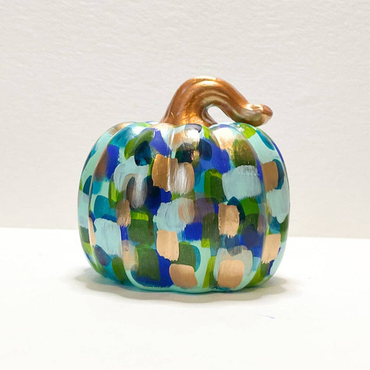 Jessica Reynolds Art Blue Green Abstract Pumpkin