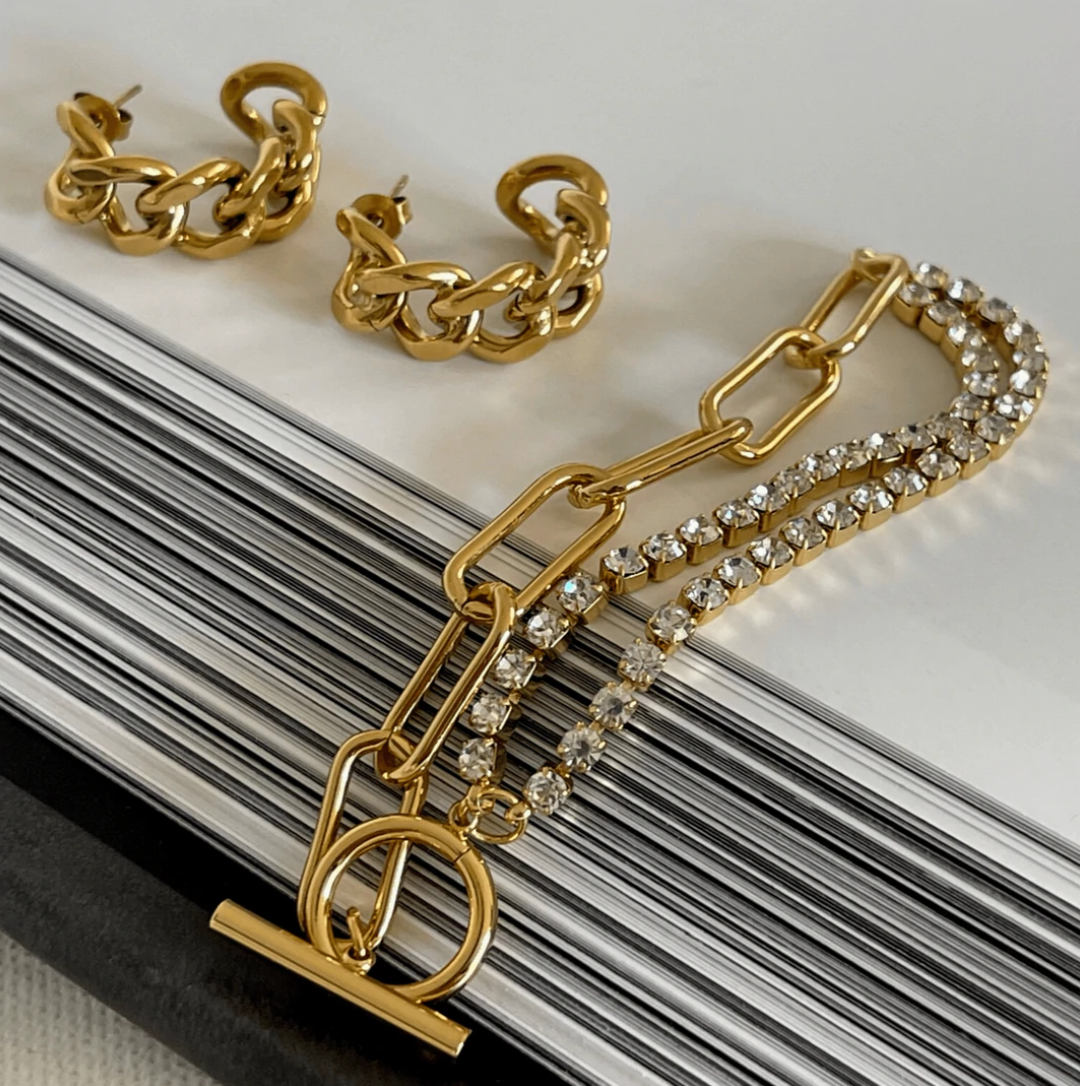 Ellie Vail - Braxton Chain Hoop Earring