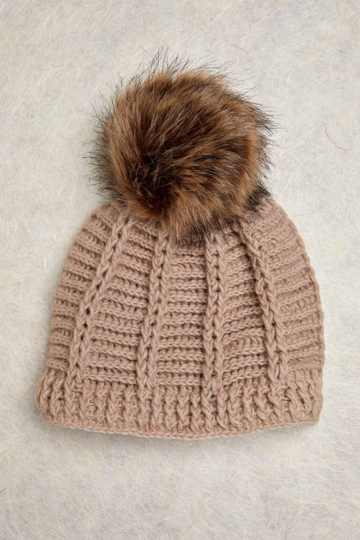 Brecken Tan Crochet Beanie by Many Hands