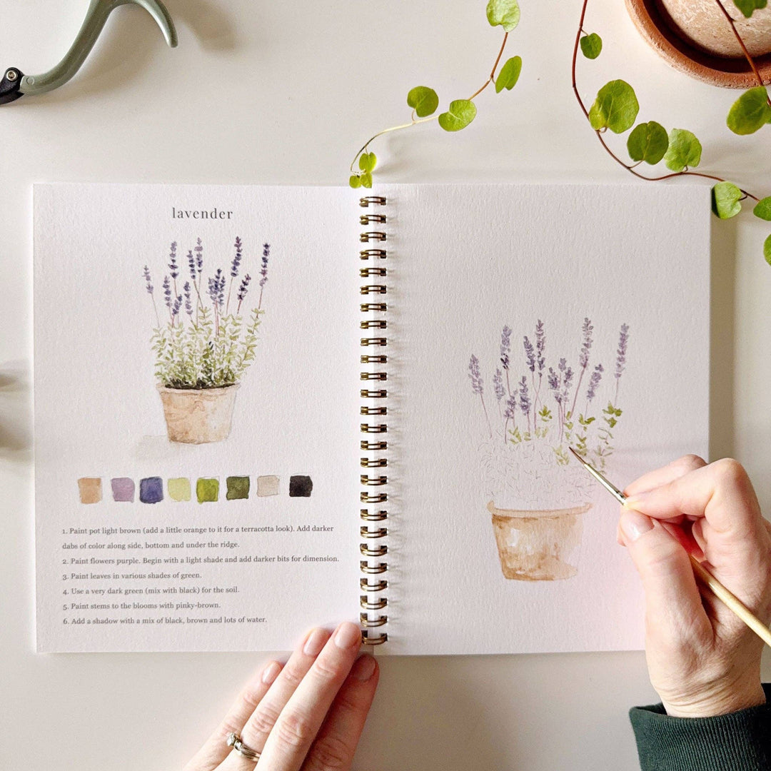 Garden watercolor workbook by Emily Lex