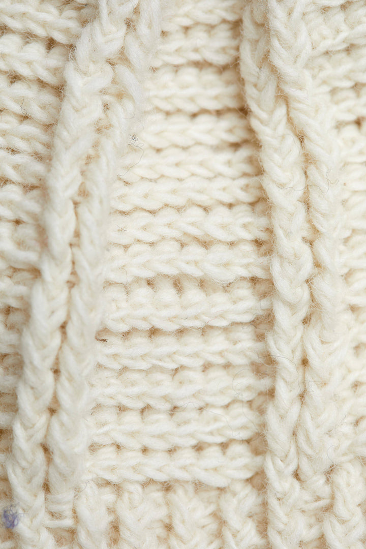 Brecken Ecru Crochet Beanie by Many Hands