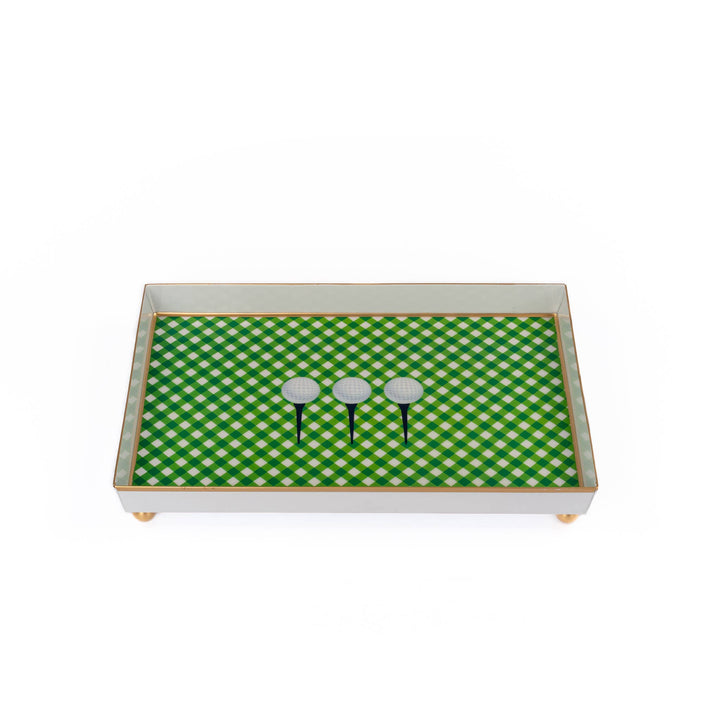 Jaye's Studio Tee Time Enameled Oliver Tray 8x12: Green