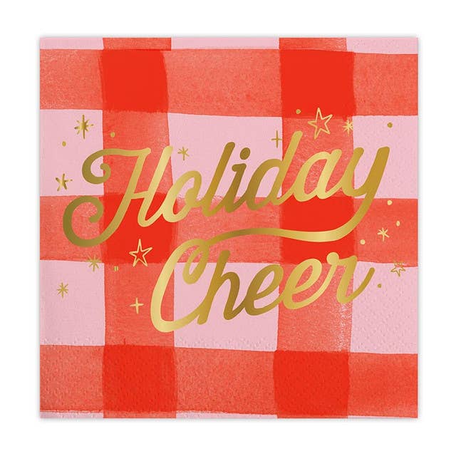 Foil Beverage Napkins - Holiday Cheer