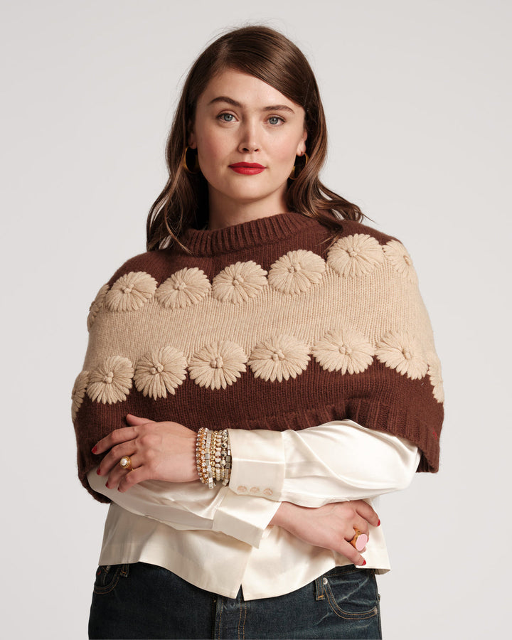 Frances Valentine Emma Shrug in Chocoalte/Oyster