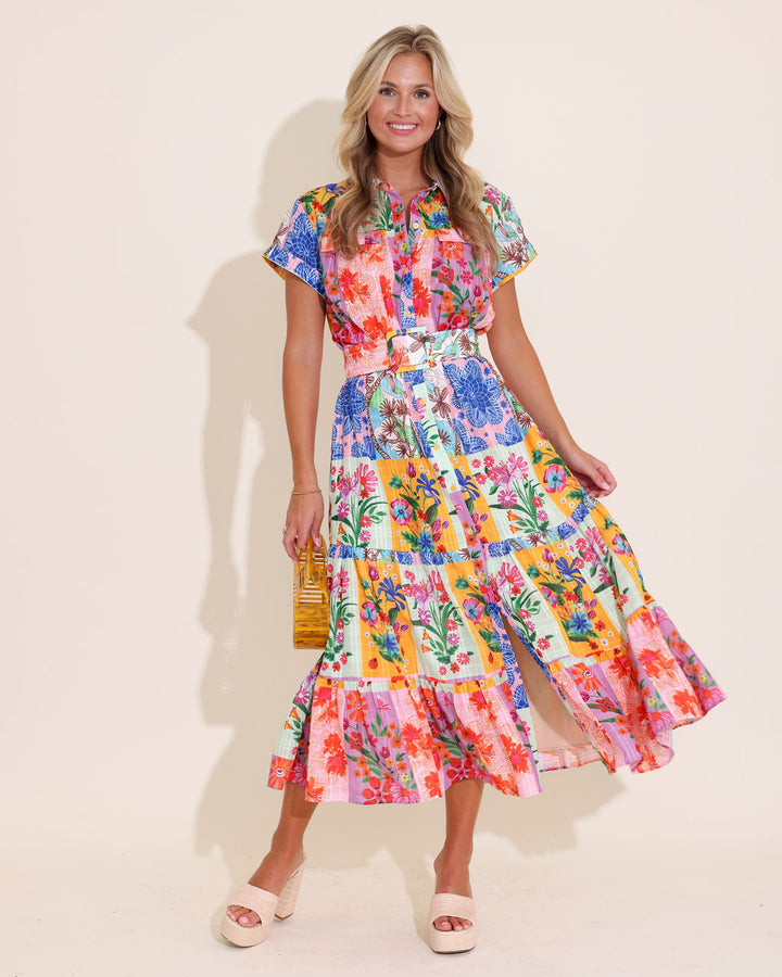 Rachel Dress in Floral Sketch by Alden Adair