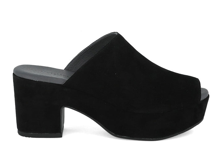 Chocolate Blu Garnnet Black Suede Wedge