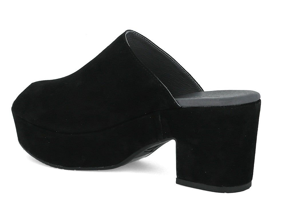 Chocolate Blu Garnnet Black Suede Wedge