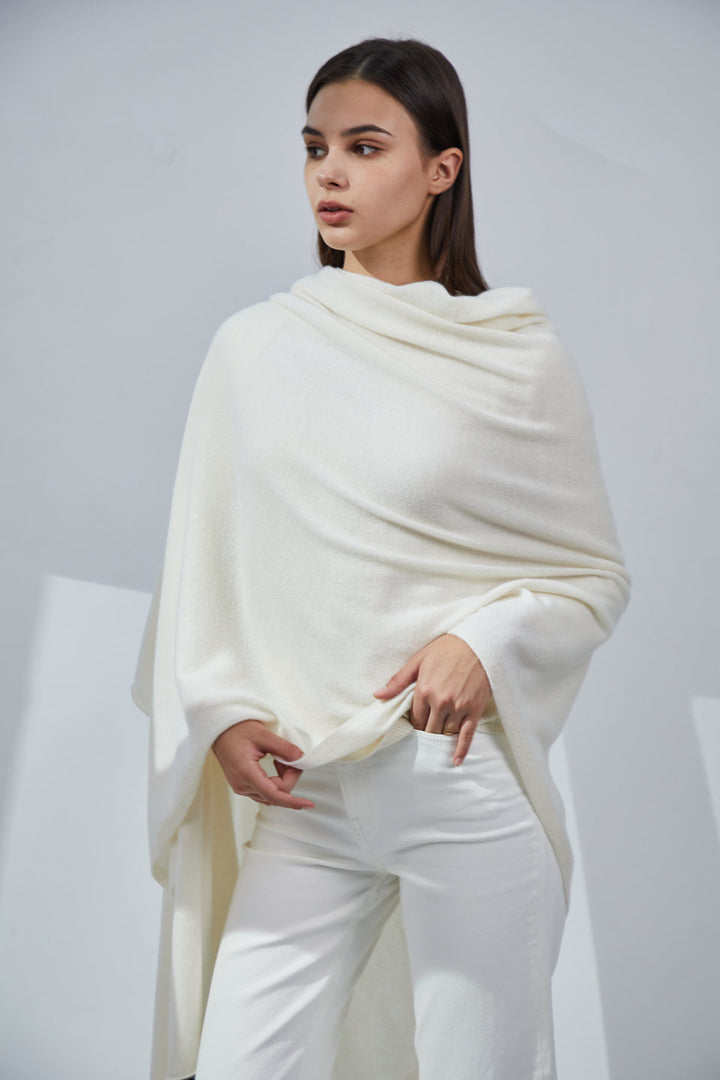 Pissenlit Pure Cashmere Travel Wrap in Ivory