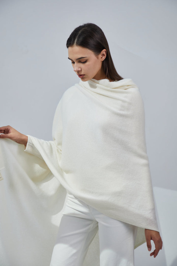 Pissenlit Pure Cashmere Travel Wrap in Ivory